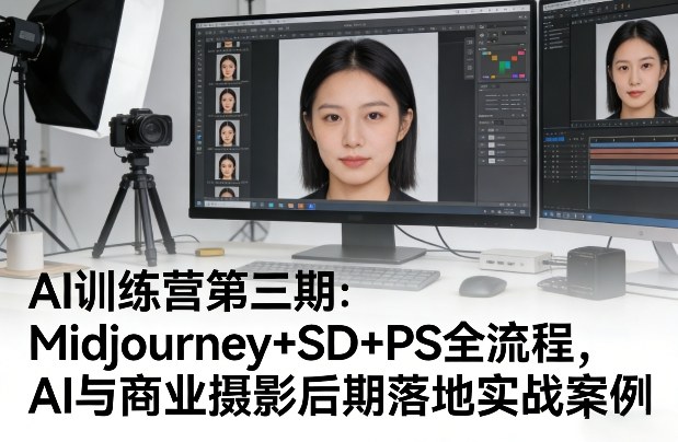 AI训练营第三期：Midjourney+SD+PS全流程，AI与商业摄影后期落地实战案例-轻创终点站