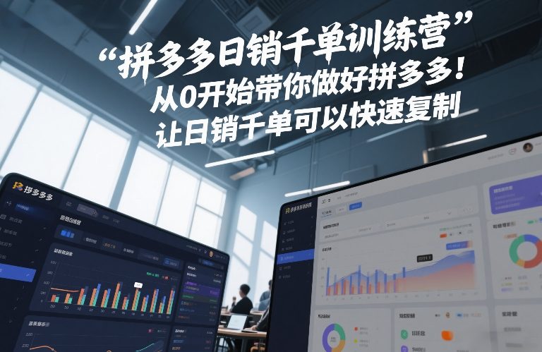 拼多多日销千单训练营，从0开始带你做好拼多多，让日销千单可以快速复制(更新26年3月)-轻创终点站