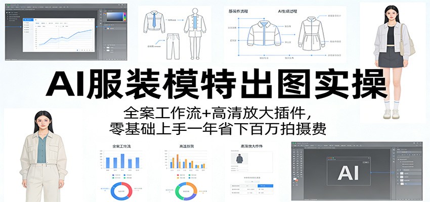 AI服装模特出图实操：全案工作流+ 高清放大插件，零基础上手一年省下百万拍摄费-轻创终点站
