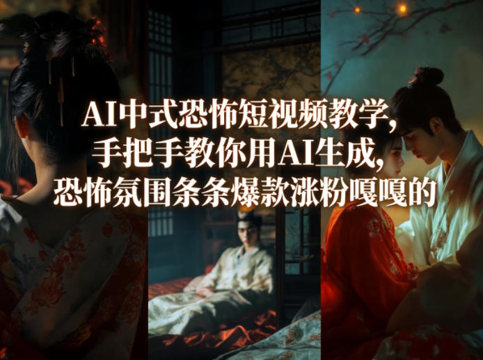 AI中式恐怖短视频教学，手把手教你用AI生成，恐怖氛围条条爆款涨粉嘎嘎的-轻创终点站